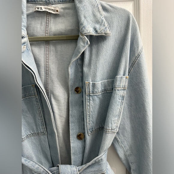 Zara Denim Jacket With Belt - Picture 4 of 4